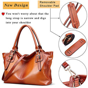 Women Vintage Genuine Leather Handbags DAIZU Shoulder Bag Large Capacity(brown)