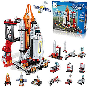 Space Exploration Shuttle Toys for 6 7 8 9 10 11 12 Year Old Boys 12-in-1 STEM Aerospace Building Kit Toy with Heavy Transport Rocket and Launcher Best Gifts for 6-12 Year Old Boys (566 Pieces)