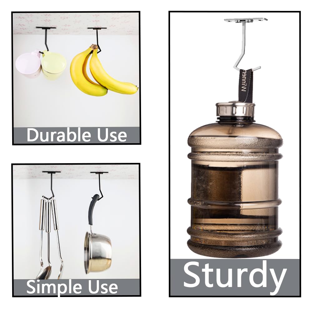 DIKALU Metal Banana Hanger - Under Cabinet Hook for Bananas or Other Kitchen Items. Keep Banana Fresh (Gun Color X 1pc)