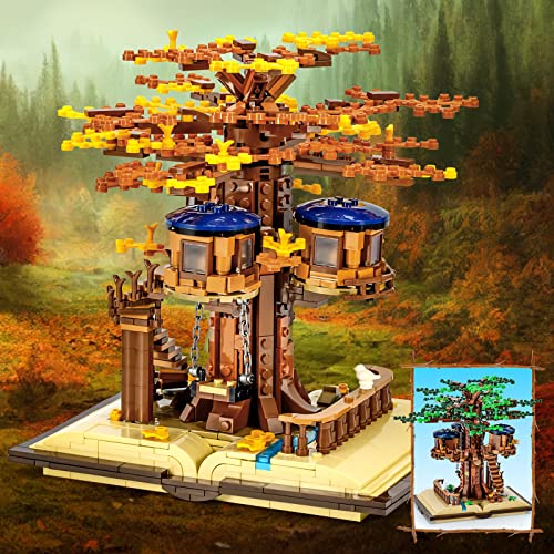 Mibido Ideas Tree House Building Kit with Led Lights, Build-and-Display Model Home or Office Decor for Adults Creative Forest Toy Gift for Kids Aged 12+, New 2022 (1008 Pieces)