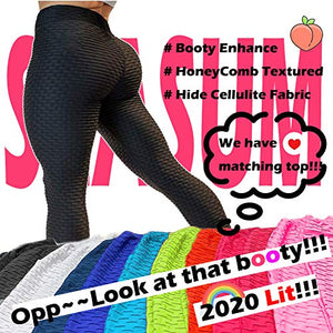 SEASUM Women's High Waist Yoga Pants Tummy Control Slimming Booty Leggings Workout Running Butt Lift Tights XS