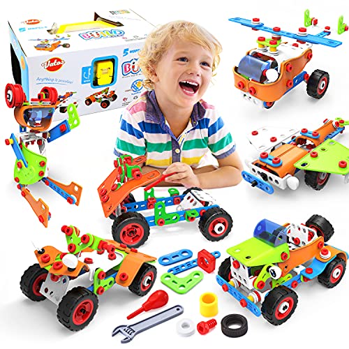 VATOS STEM Toys, Building Toys 165 PCS Educational Toys for 4- 5 6 7 8 9 Year Old Boys Learning Toy Construction Kit Engineering Fun Montessori Toys for Boys & Girls Best Birthday Toy for Kids