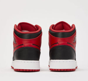 Jordan Nike Air 1 Mid Men's Shoes Black/Fire Red-White DQ8426-060 10