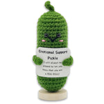 Mini Funny Emotional Support Pickle, 3 inch Interesting Knitted Wool, Cheer Up Gifts for Friends Halloween Christmas Decoration Encouragement (Pickle)