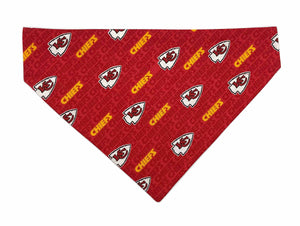 Chiefs Football Pet No-Tie Bandana Slips onto the Collar