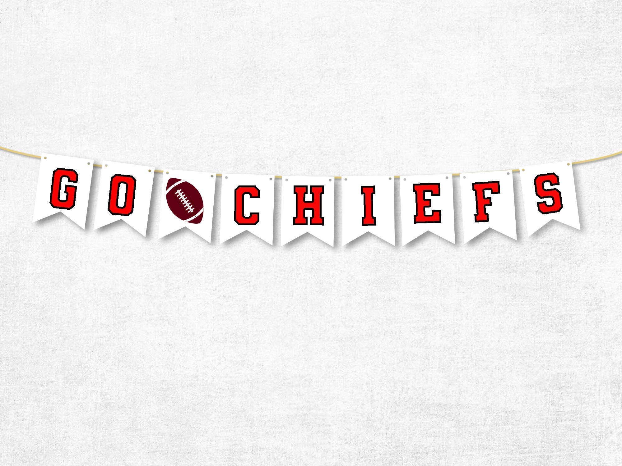 Swanky Party Box | Go Chiefs Football Banner | Cardstock Football Banner
