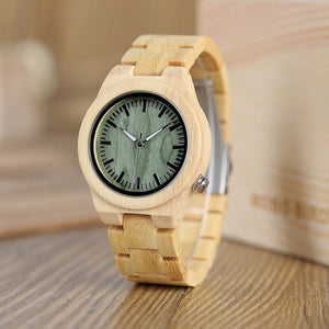 lovers' Wooden Watch Full Bamboo Green
