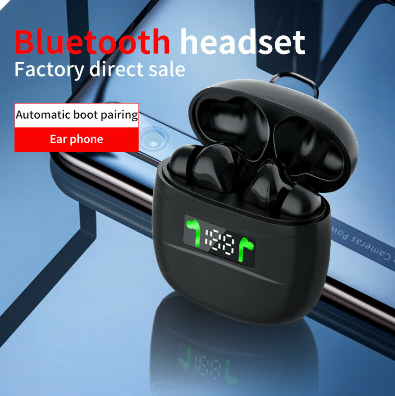 J3 Pro TWS Headphone LED Wireless Bluetooth 5.2 Earphones Mini Earbuds With Mic