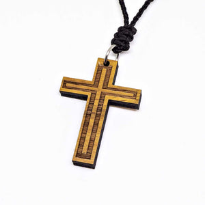 Genuine Koa Wood Cross Pendant Handmade