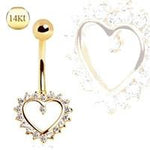 14Kt. Gold Navel Ring with Heart